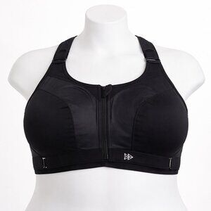 Yvette Plus Size High Impact Sports Bra 3X | Adjustable Straps Black NWT